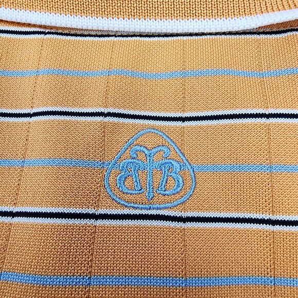 Brooks Brothers Shirt Mens XXL Orange Striped Polo Country Club ProSport Casual - Picture 10 of 16